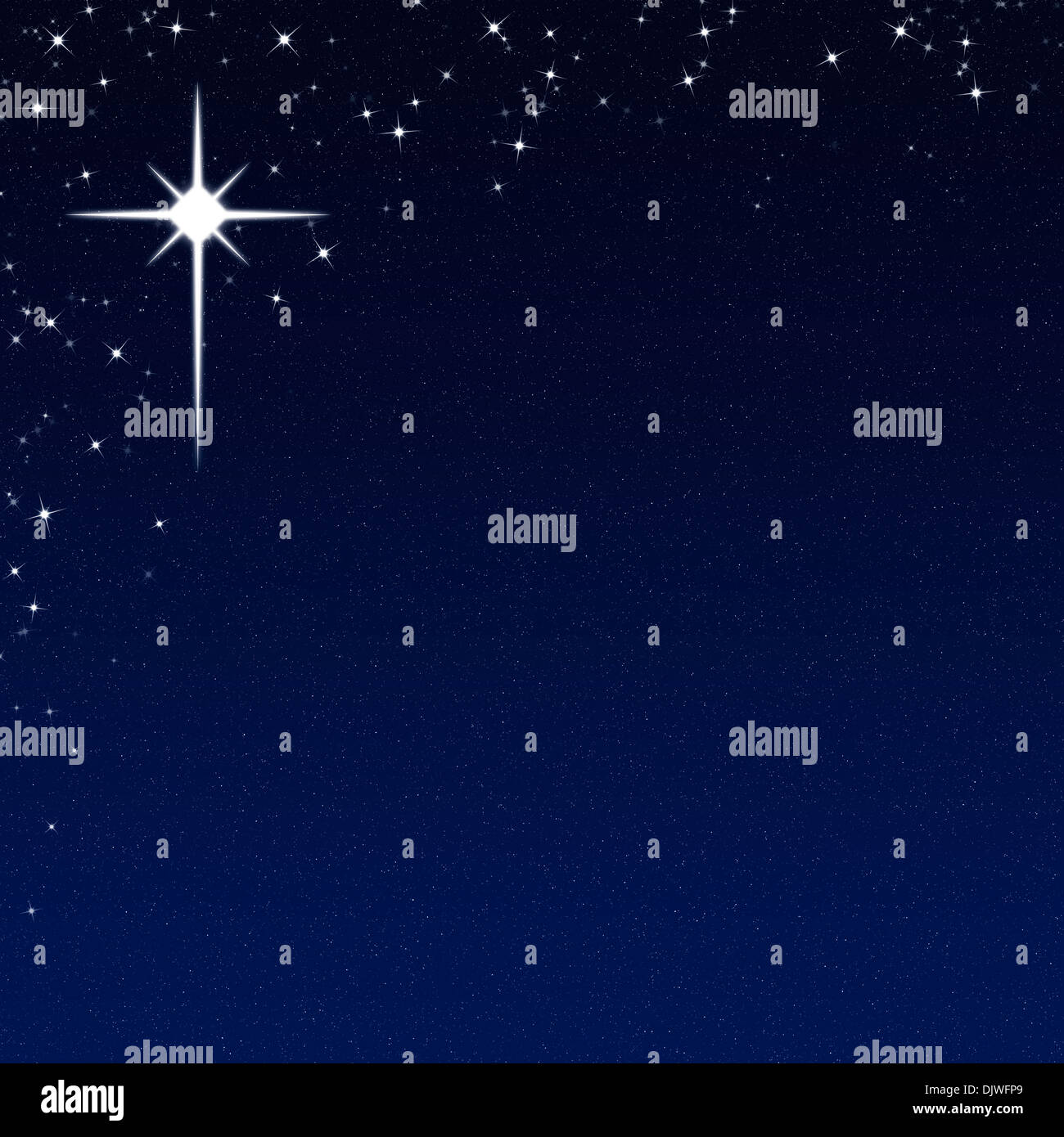 Christmas Star On A Starry Night Sky Background Stock Photo Alamy
