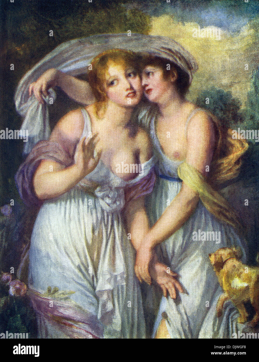 This painting, titled Les Deux Soeurs or The Two Sisters, was bequeathed by Baron Arthur de Rothschild to the Louvre. Stock Photo
