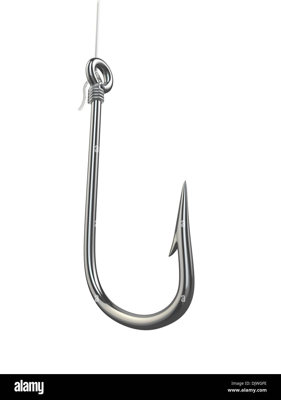 Fishing hook on white isolated background. 3d Stock Photo - Alamy