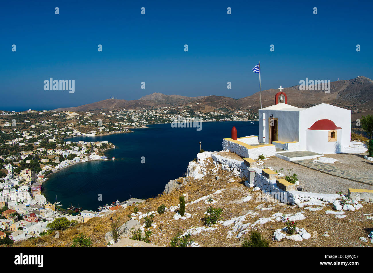 Leros island Greece  view from above Stock Photo