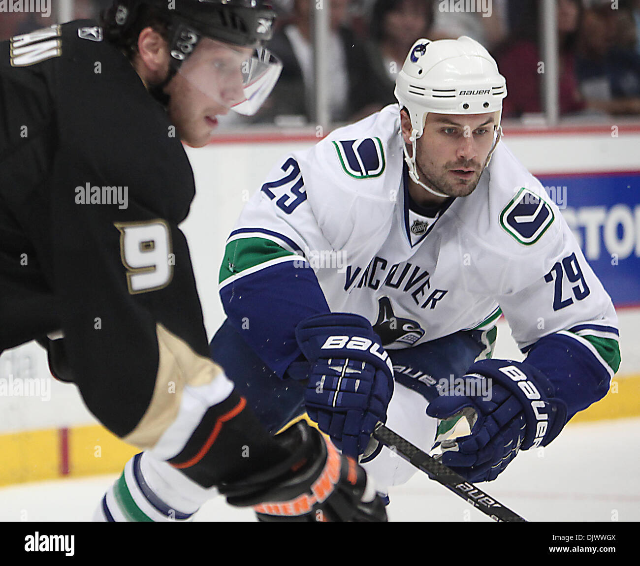 Oct 13, 2010 - Anaheim, California, U.S. - Vancouver Canucks defenseman ...