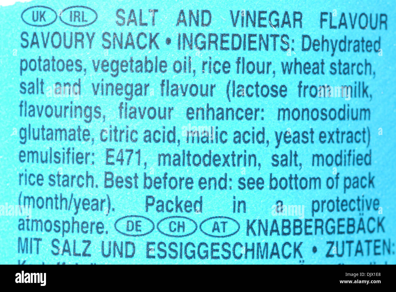 Pringles Ingredients Stock Photo Alamy