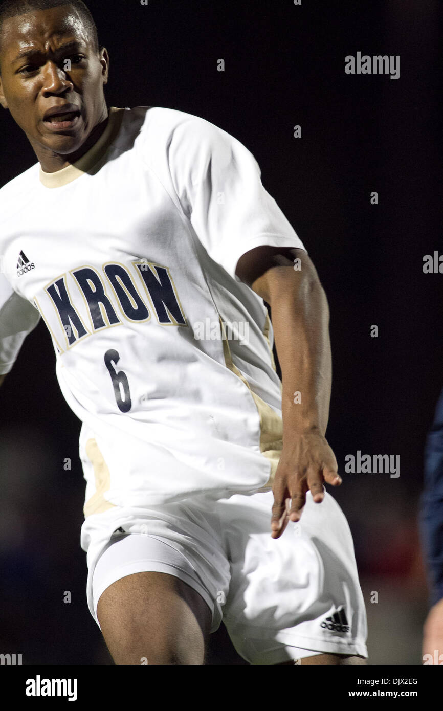 Oct. 19, 2010 - Akron, Ohio, United States of America - Oct. 19, 2010 - Akron, Ohio - Akron Zips f/mf Darlington Nagbe (#6) fights for the ball during a game between the Akron Zips and the Michigan Wolverines at Lee Jackson Field.  Akron beat Michigan 7-1. (Credit Image: © Bryan Rinnert/Southcreek Global/ZUMApress.com) Stock Photo