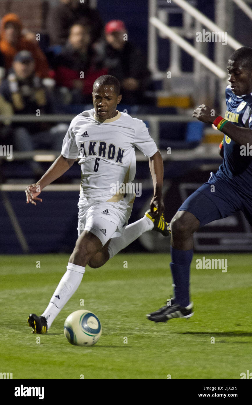 Oct. 19, 2010 - Akron, Ohio, United States of America - Oct. 19, 2010 - Akron, Ohio - Akron Zips f/mf Darlington Nagbe (#6) runs with the ball during a game between the Akron Zips and the Michigan Wolverines at Lee Jackson Field.  Akron beat Michigan 7-1. (Credit Image: © Bryan Rinnert/Southcreek Global/ZUMApress.com) Stock Photo