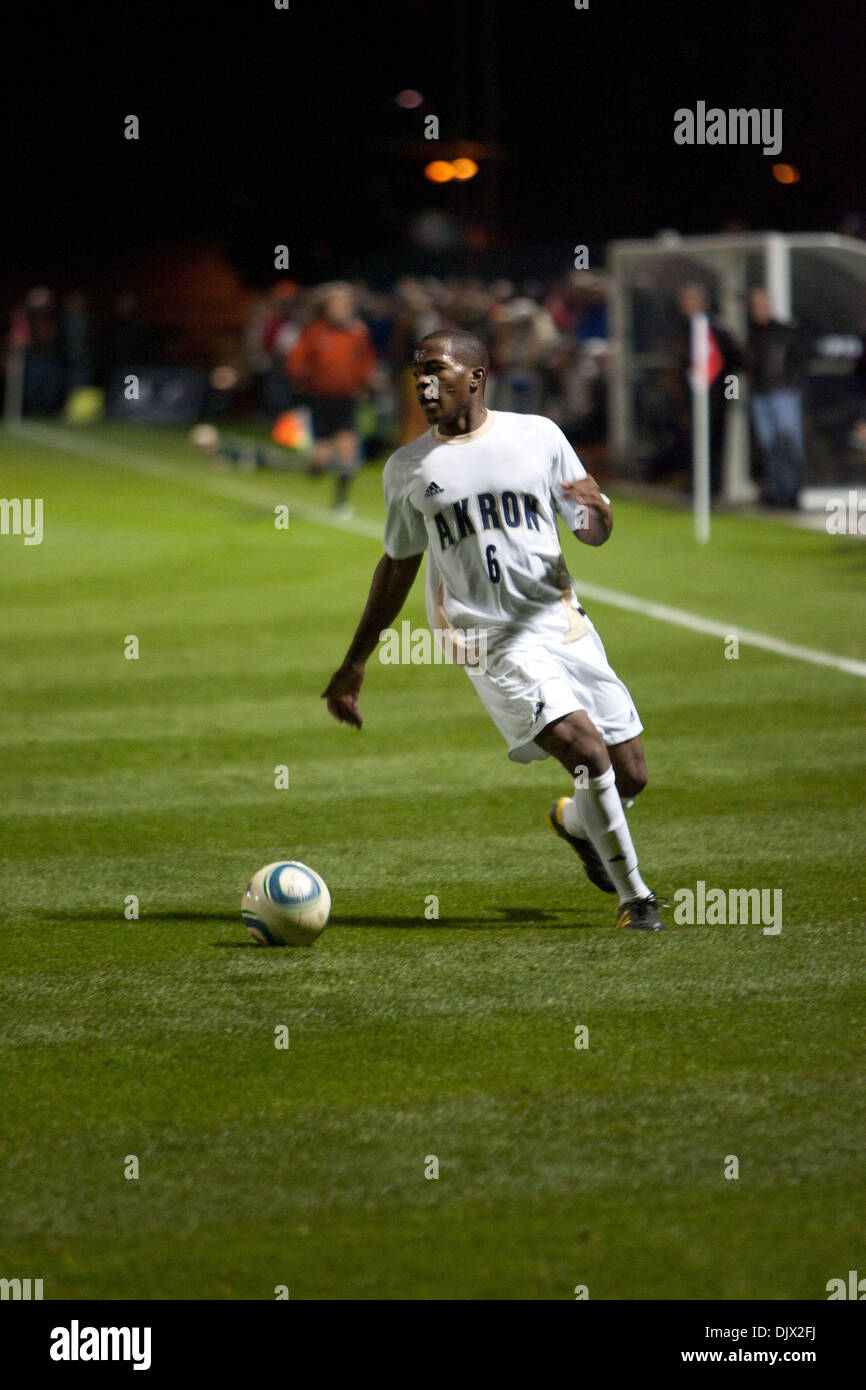 Oct. 19, 2010 - Akron, Ohio, United States of America - Oct. 19, 2010 - Akron, Ohio - Akron Zips f/mf Darlington Nagbe (#6) controls the ball during a game between the Akron Zips and the Michigan Wolverines at Lee Jackson Field.  Akron beat Michigan 7-1. (Credit Image: © Bryan Rinnert/Southcreek Global/ZUMApress.com) Stock Photo