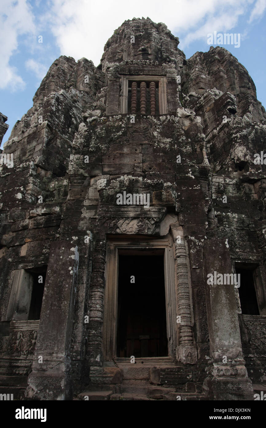 Ruins at  Angkor Wat Cambodia against a blue sky. Stock Photo