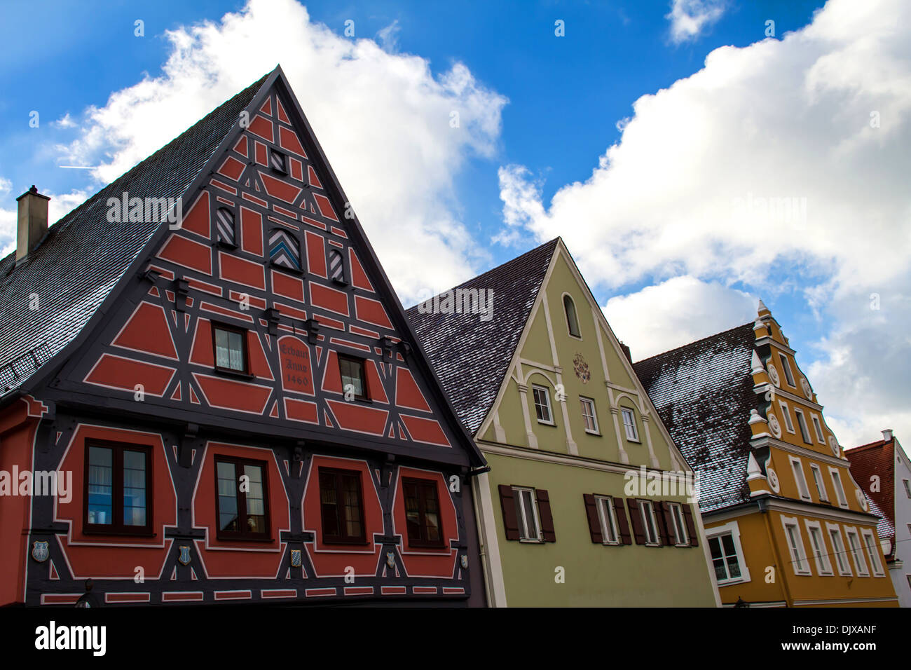 Snowy Panorama of Wending (municipality in the district of Bavaria, Germany) Stock Photo