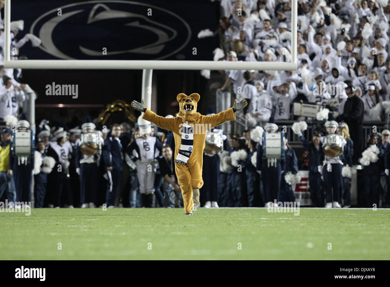 Oct. 30, 2010 - State College, Pennsylvania, United States of America - Penn State Nittany Lions Mascot in action in the game held at Beaver Stadium in State College, Pennsylvania.   Penn State defeated Michigan 41-31 (Credit Image: © Alex Cena/Southcreek Global/ZUMApress.com) Stock Photo