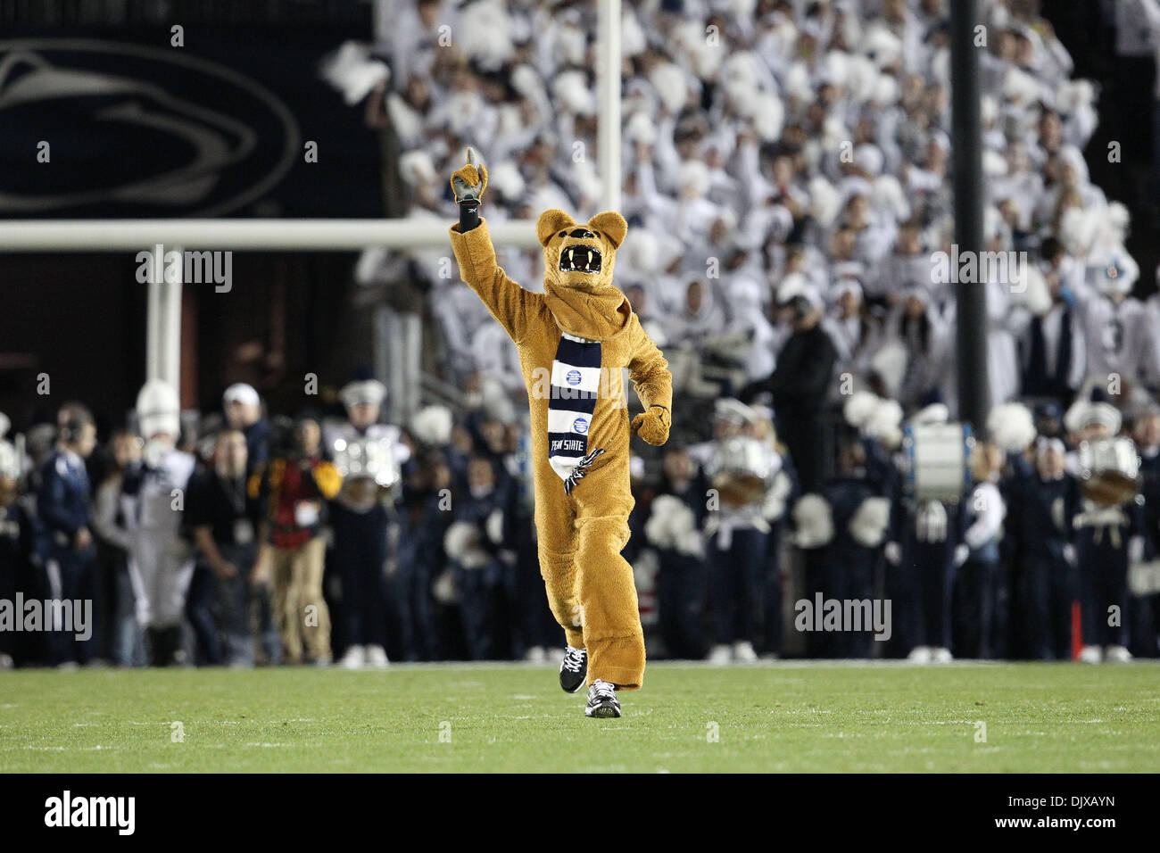 Oct. 30, 2010 - State College, Pennsylvania, United States of America - Penn State Nittany Lions Mascot in action in the game held at Beaver Stadium in State College, Pennsylvania.   Penn State defeated Michigan 41-31 (Credit Image: © Alex Cena/Southcreek Global/ZUMApress.com) Stock Photo