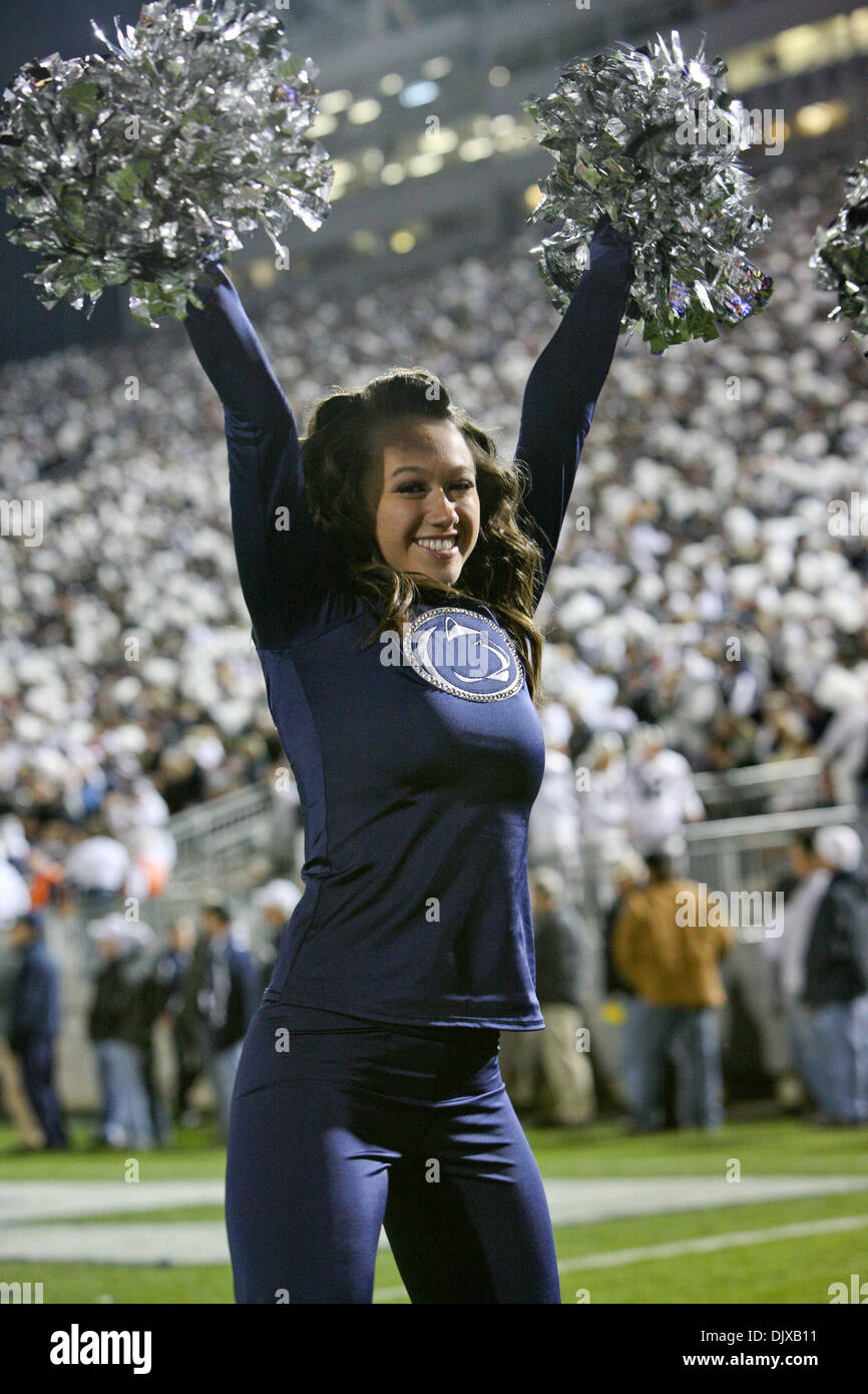 Oct. 30, 2010 - State College, Pennsylvania, United States of America - Penn State Nittany Lions Cheerleaders in action in the game held at Beaver Stadium in State College, Pennsylvania.   Penn State defeated Michigan 41-31 (Credit Image: © Alex Cena/Southcreek Global/ZUMApress.com) Stock Photo