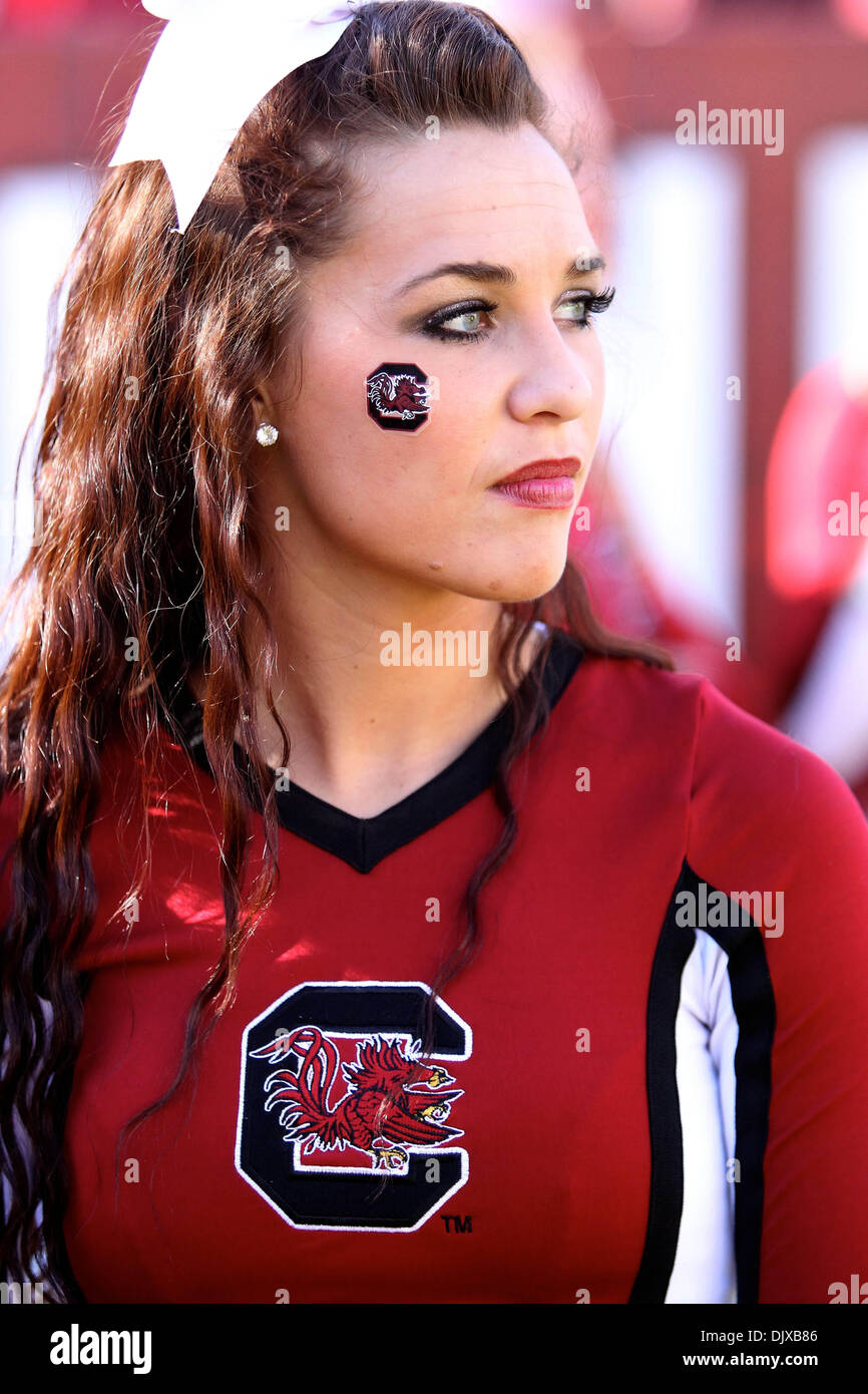 Oct. 30, 2010 - Columbia, South Carolina, United States of America - One of the Gamecock Cheerleaders. FInal score is South Carolina 38-Tennessee 24. (Credit Image: © Jim Dedmon/Southcreek Global/ZUMApress.com) Stock Photo