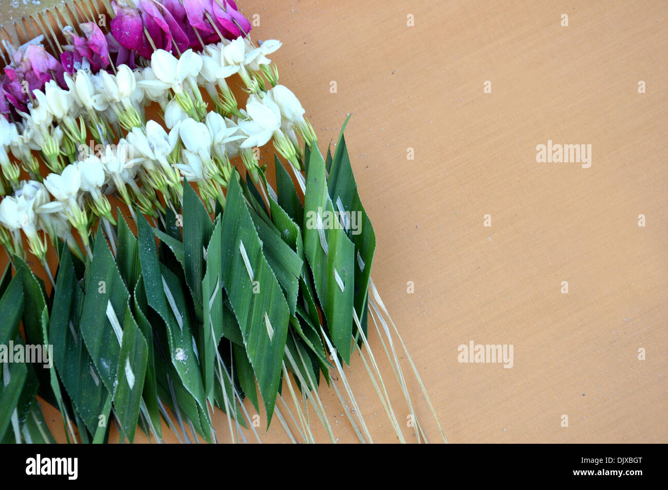 chain of flowers on chinese ceremony Stock Photo Alamy