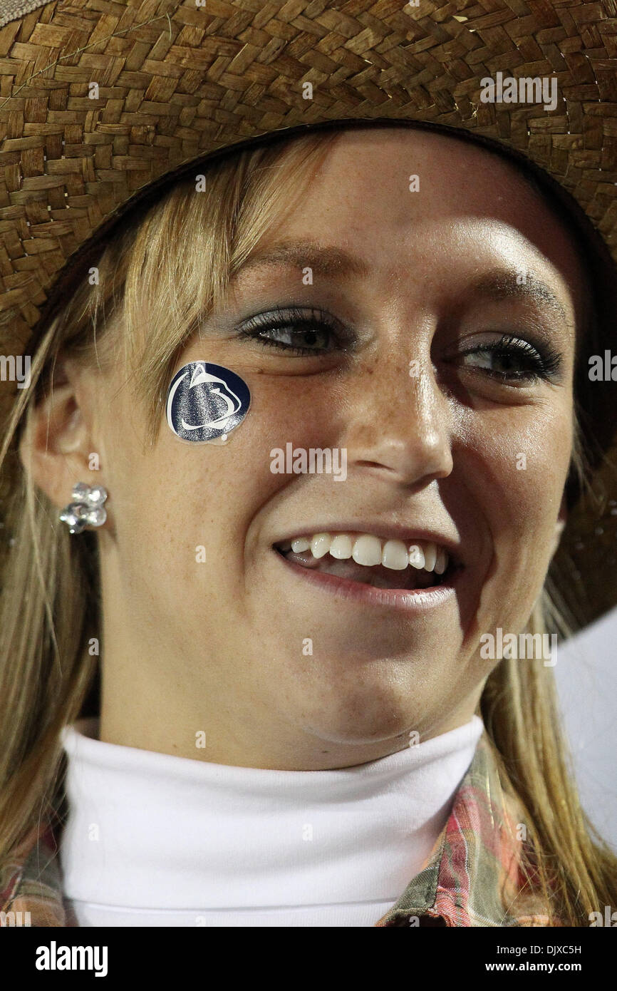 Oct. 30, 2010 - State College, Pennsylvania, United States of America - Penn State Nittany Lions cheerleaders in action in the game held at Beaver Stadium in State College, Pennsylvania.   Penn State defeated Michigan 41-31 (Credit Image: © Alex Cena/Southcreek Global/ZUMApress.com) Stock Photo