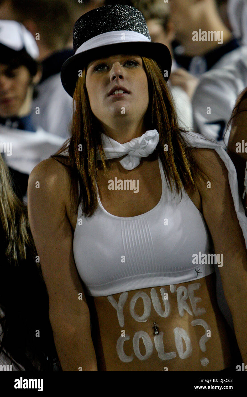 Oct. 30, 2010 - State College, Pennsylvania, United States of America - Penn State Nittany Lions fans in action in the game held at Beaver Stadium in State College, Pennsylvania.   Penn State defeated Michigan 41-31 (Credit Image: © Alex Cena/Southcreek Global/ZUMApress.com) Stock Photo