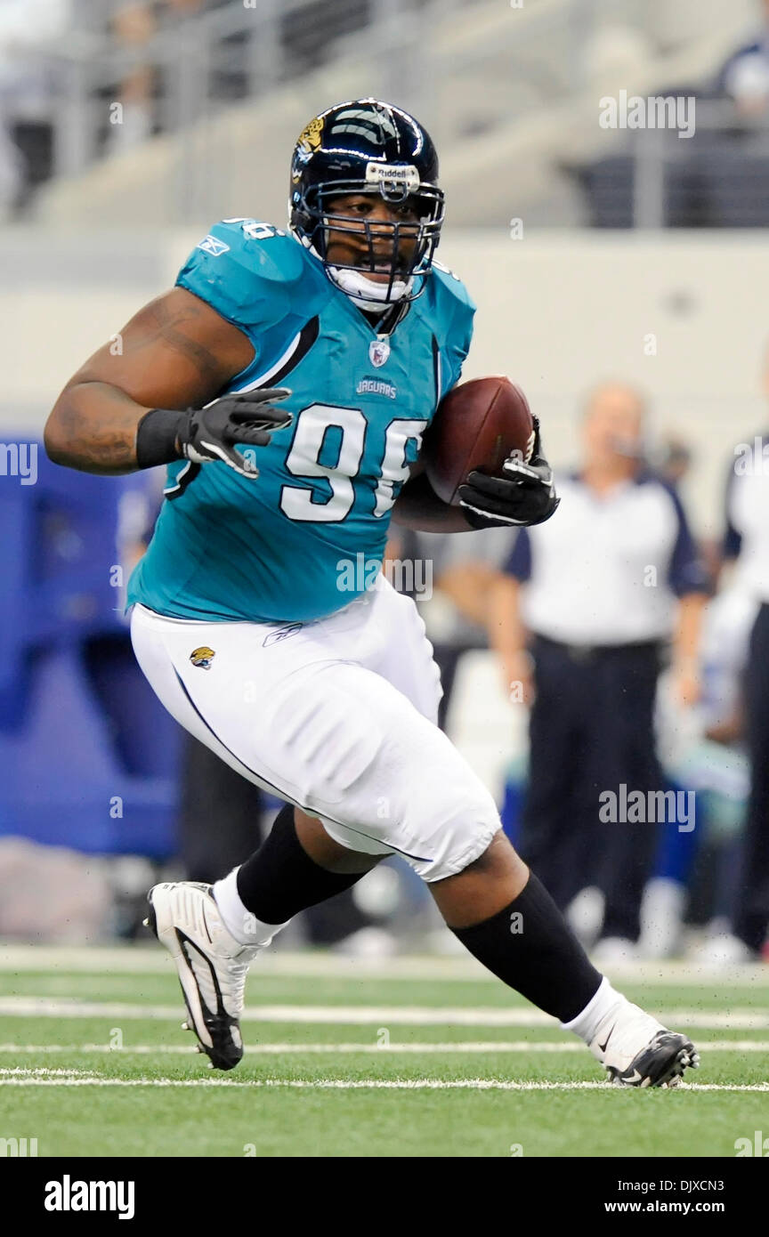 Jacksonville Jaguars defensive tackle Terrance Knighton (96) waits for the  morning session of training camp to start at the practice fields adjacent  to the Jacksonville Municipal Stadium in Jacksonville, FL. (Credit Image: ©