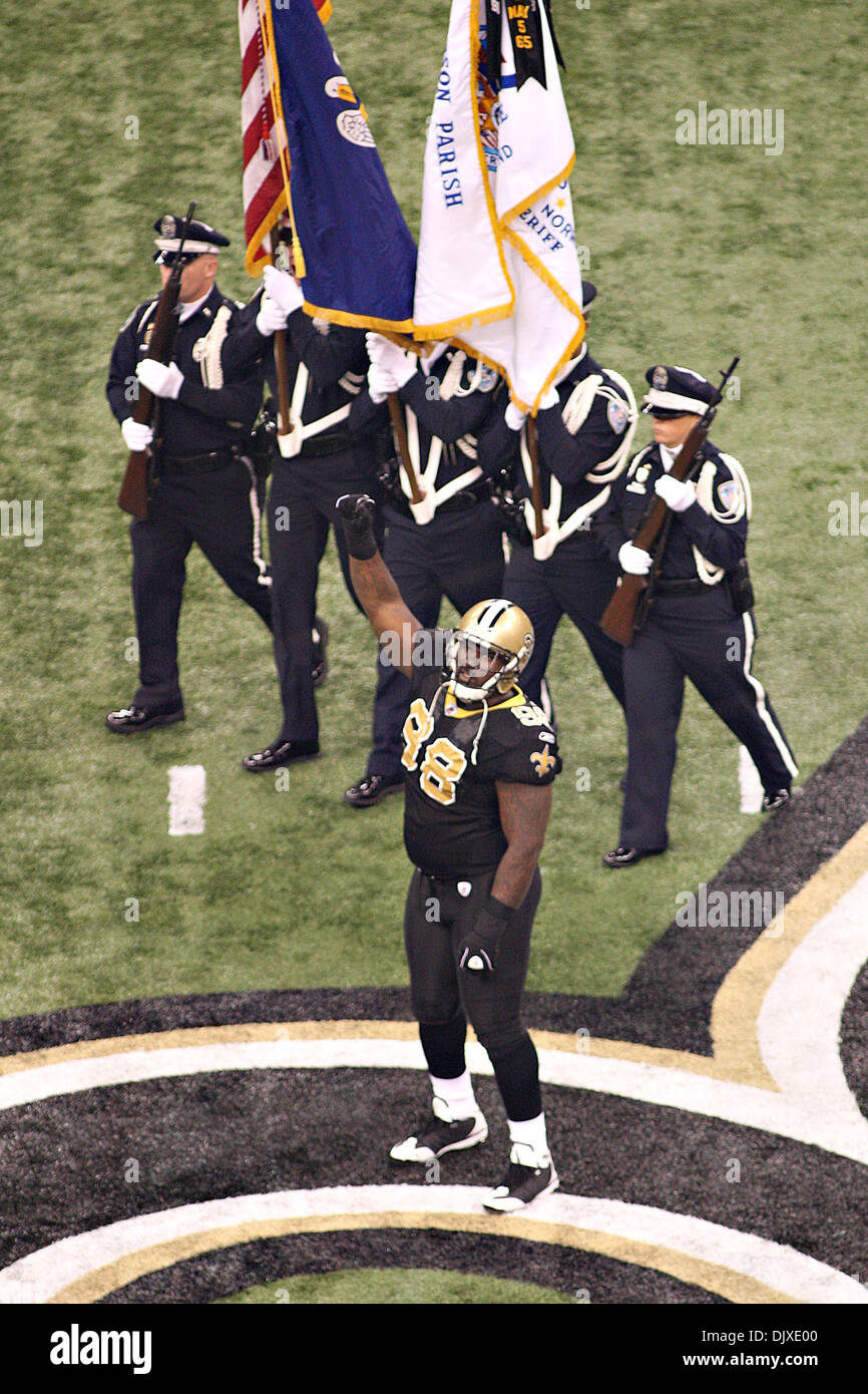 16 January 2010: New Orleans Saints defensive tackle Sedrick Ellis (98)  celebrates on the field during a 45-14 win by the New Orleans Saints over  the Arizona Cardinals in a 2010 NFC