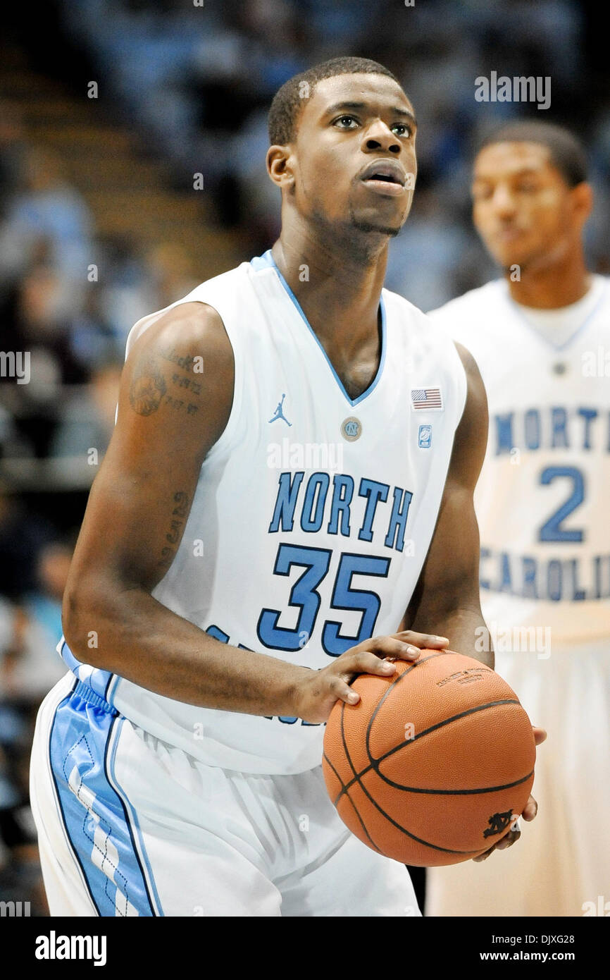 Nov. 5, 2010 - Chapel Hill, North Carolina, United States of America - North  Carolina guard Reggie Bullock (#35) shoots two from the free throw line.North  Carolina defeated Barton College 108-67 at