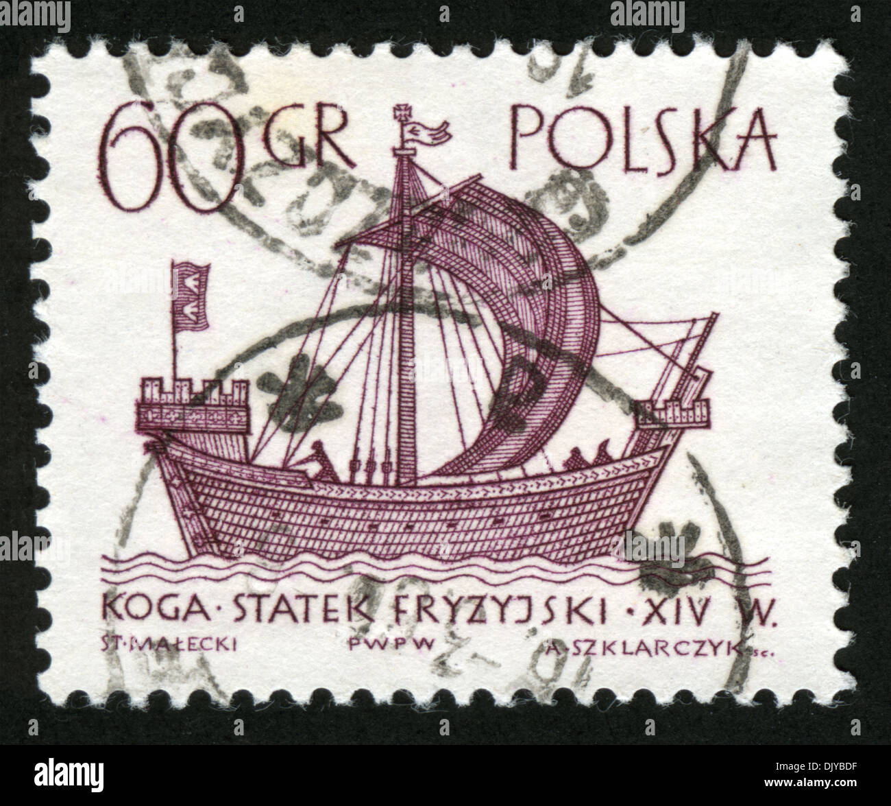 14th century, Poland, circa 1960, ship, warship,koga, French ship Stock Photo