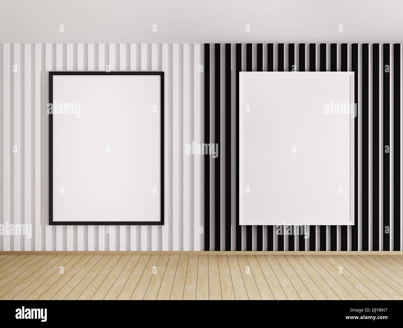 White and black frames over the black and white wall Stock Photo Alamy