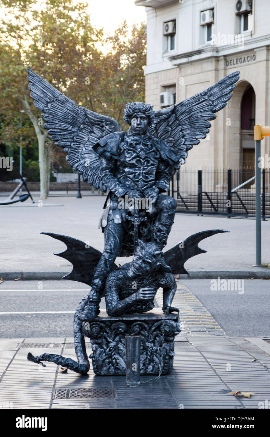 Human Statue, Las Ramblas, Barcelona, Spain Stock Photo - Alamy