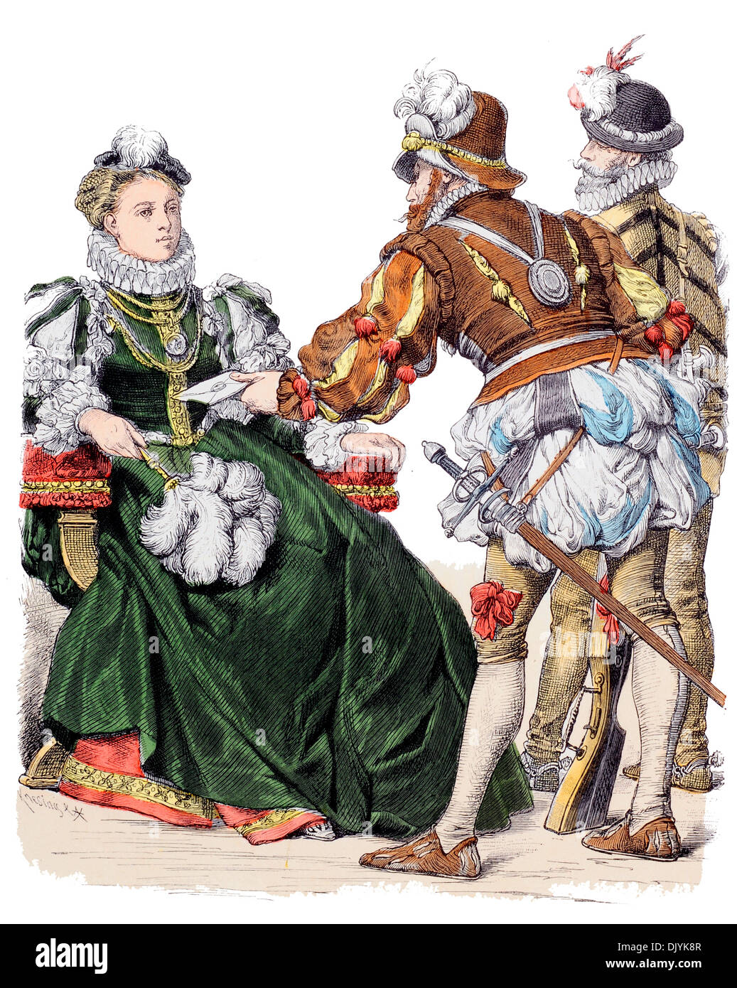 16th Century XVI 1500s German Nobleman and Lady Stock Photo