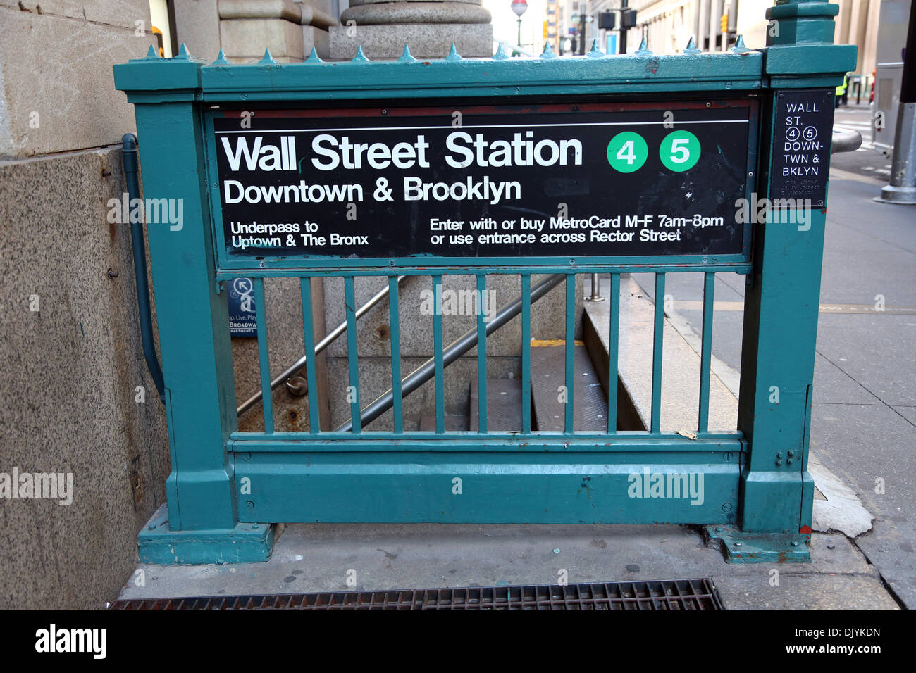 New York Subway station in Wall Street, New York. America Stock Photo