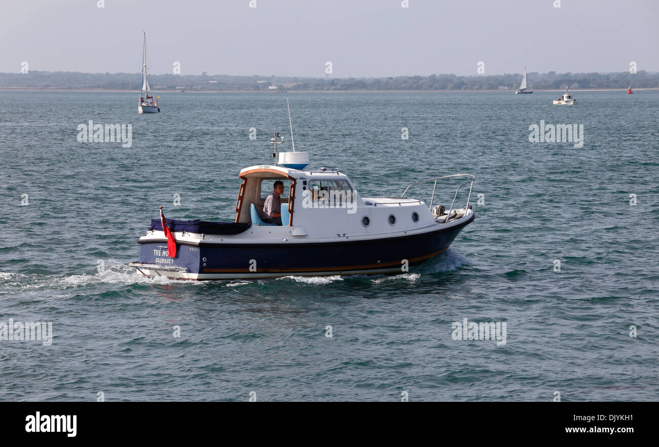 The Hobbit motor boat Seaward 23 Yarmouth Isle of Wight Hampshire England Stock Photo