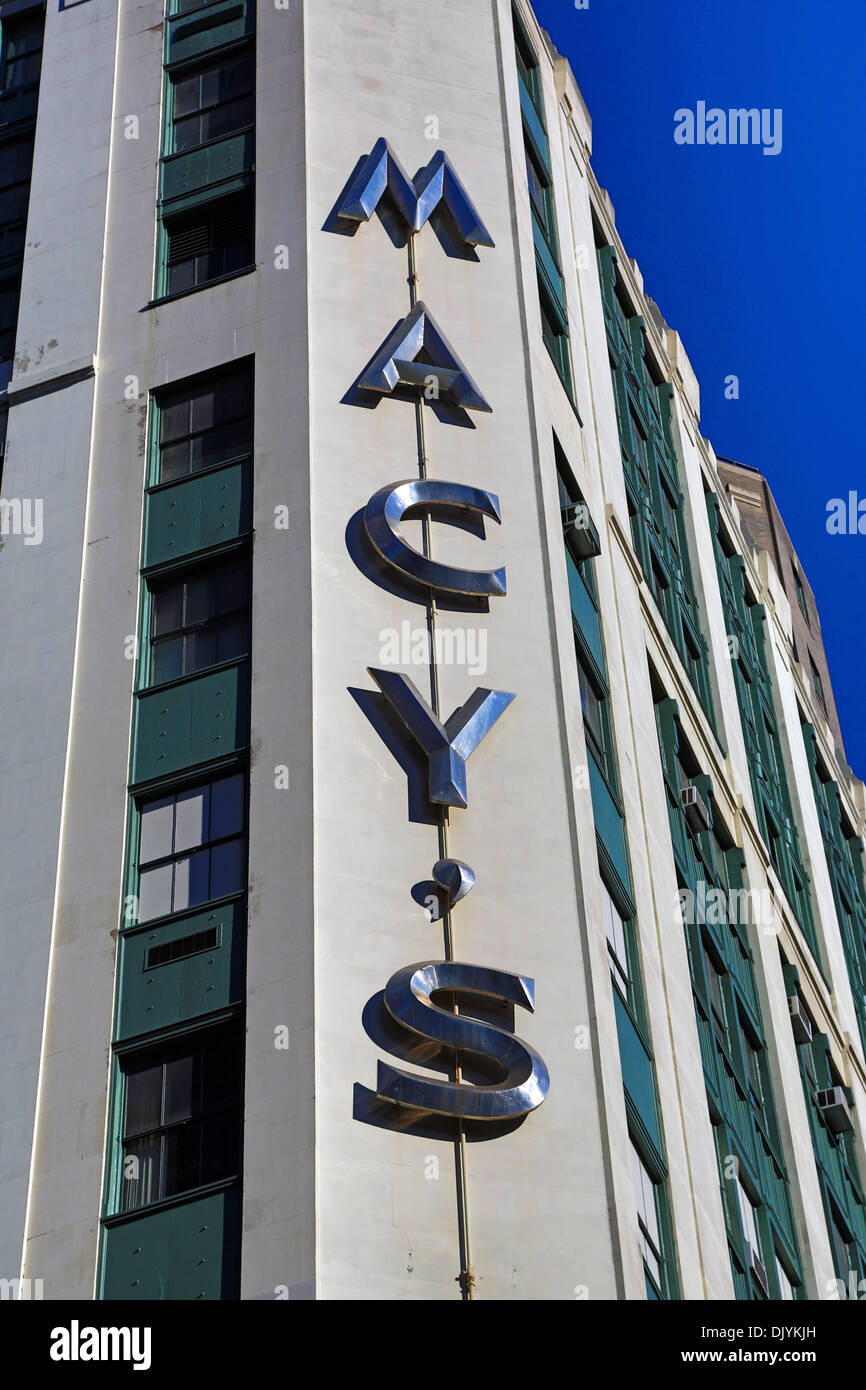 Macy's, the World's largest department store and shop, sign , New York