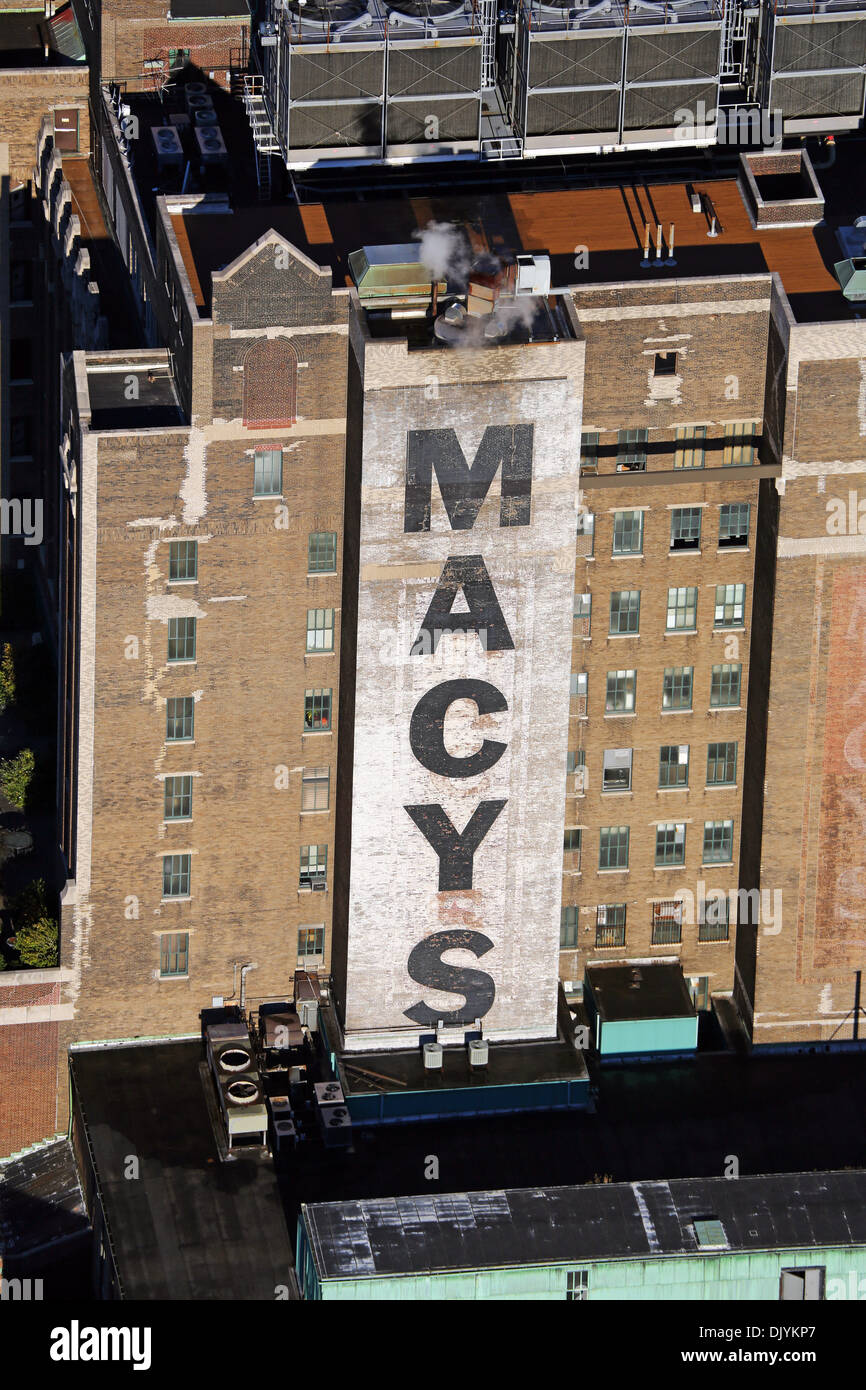 Macy's, the World's largest department store and shop, sign , New York