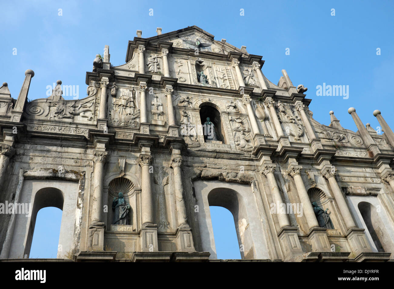Ruins of St. Paul Church in Macau, China Stock Photo