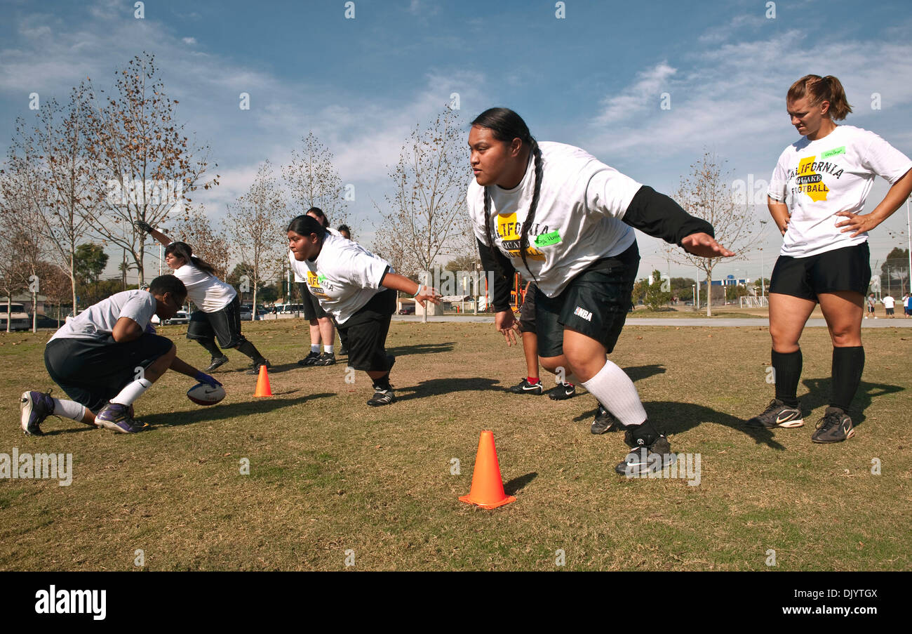 Dec. 11, 2010 - Lynwood, California, USA - Crystal Siafega, center, is ...