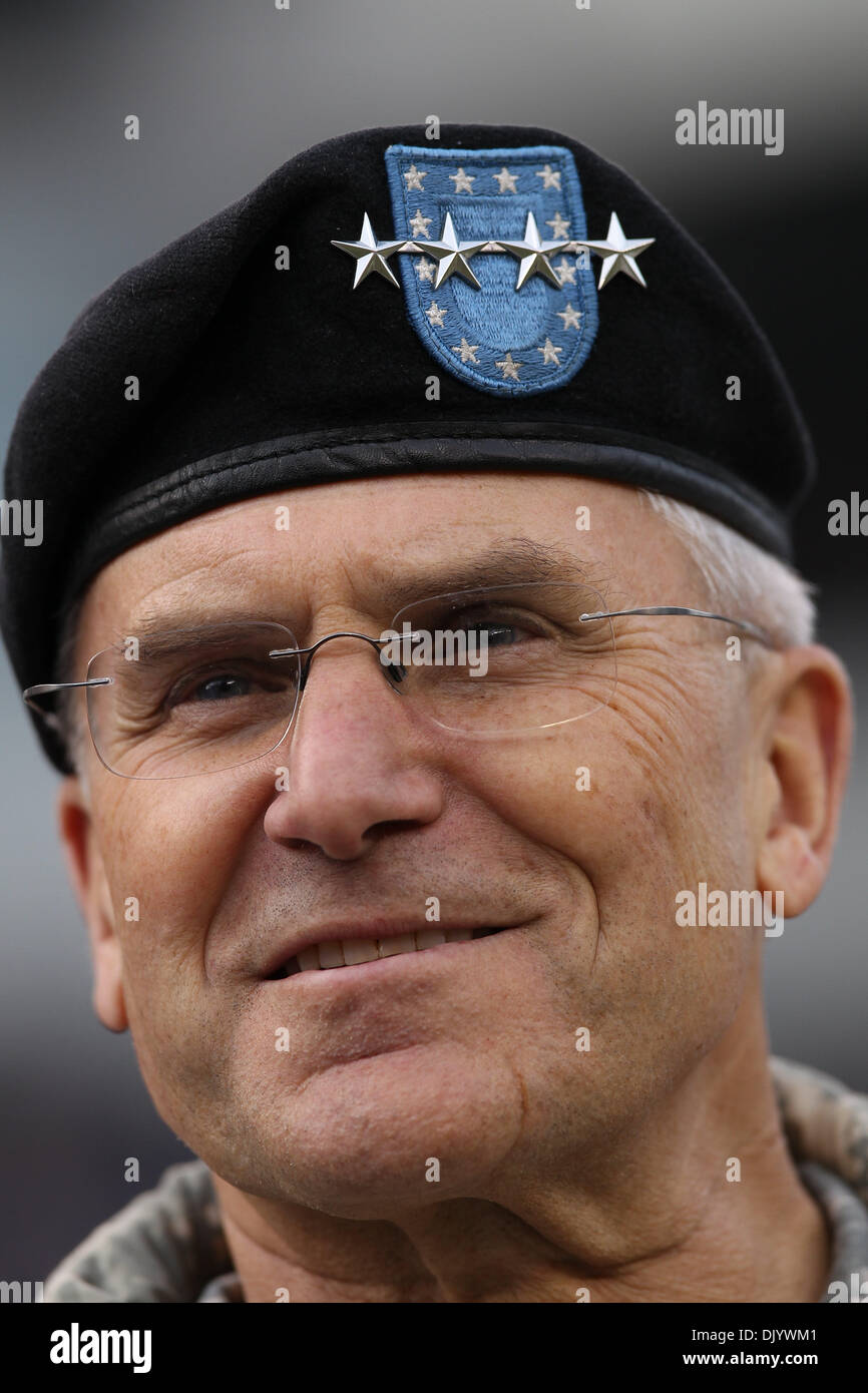 Dec. 11, 2010 - Philadelphia, Pennsylvania, United States of America - 11 December 2010:   Army Black Knights Chief of Staff Gen. George W. Casey Jr in action at the 111th Meeting of the United States Military Academy and The United States Naval Academy at Lincoln Financial Field in Philadelphia , Pennsylvania. (Credit Image: © Alex Cena/Southcreek Global/ZUMAPRESS.com) Stock Photo