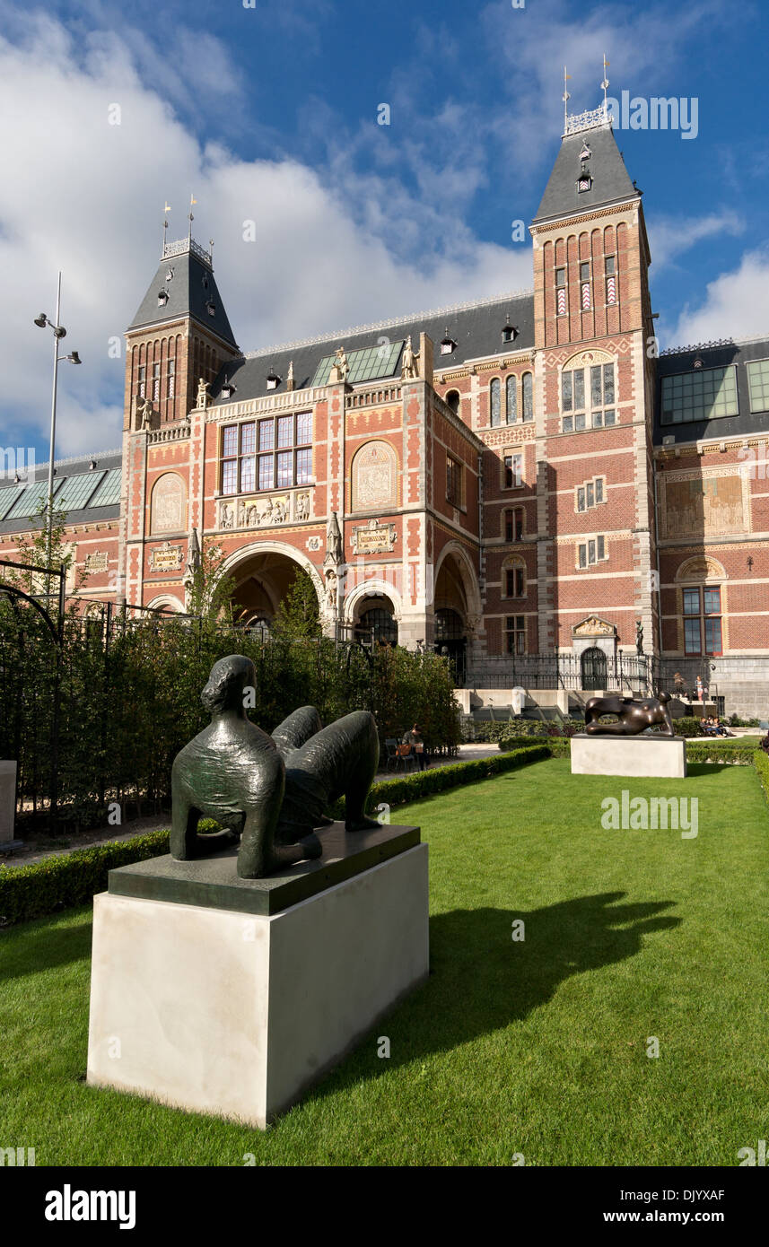 Statue at Rijksmuseum in Amsterdam, Netherlands Stock Photo