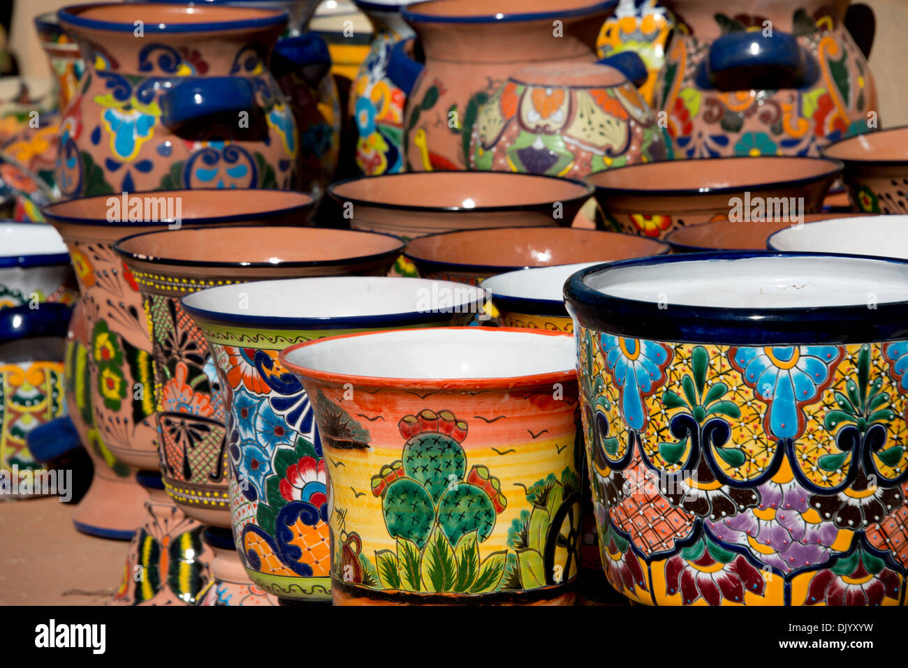 Arizona, Tuscon, Tubac. Colorful traditional hand painted Mexican