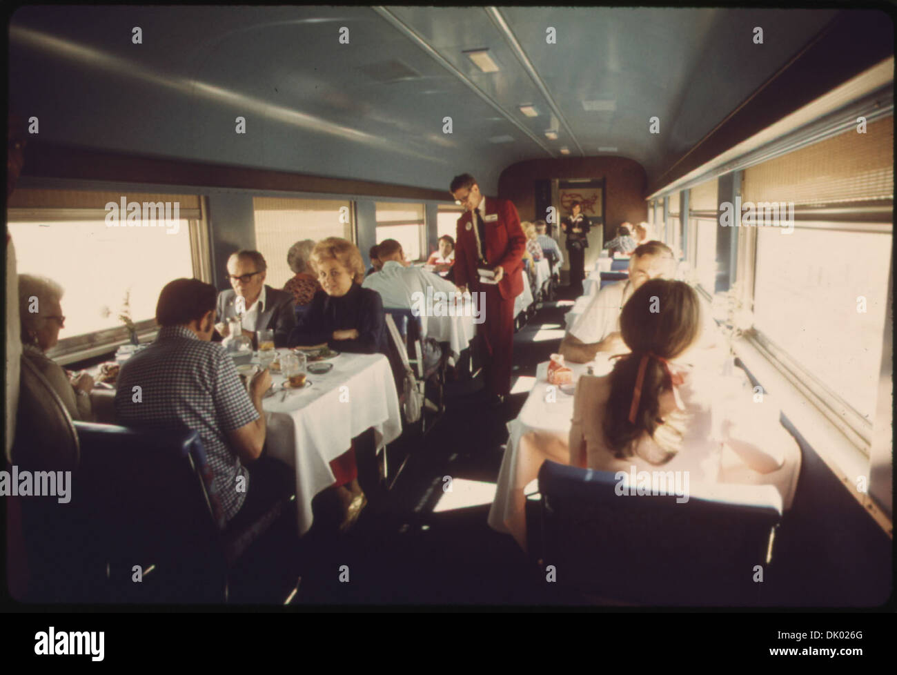The dining car of the Southwest Limited, a notable train route between ...