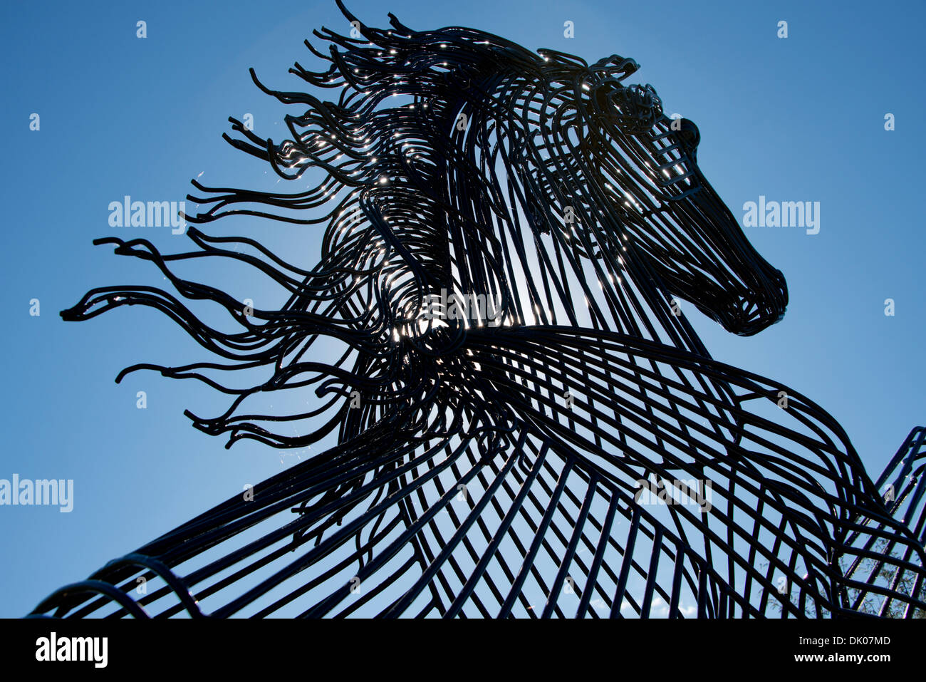 Arizona, Tuscon, Tubac. Metal horse sculpture Stock Photo Alamy