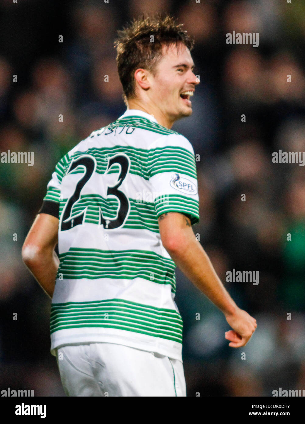 Edinburgh, Scotland. 01st Dec, 2013. Mikael Lustig is all smiles after his goal during the William Hill Scottish Cup Fourth Round Heart of Midlothian and Celtic. From Tynecastle Stadium, Gorgie, Edinburgh. Credit:  Action Plus Sports/Alamy Live News Stock Photo