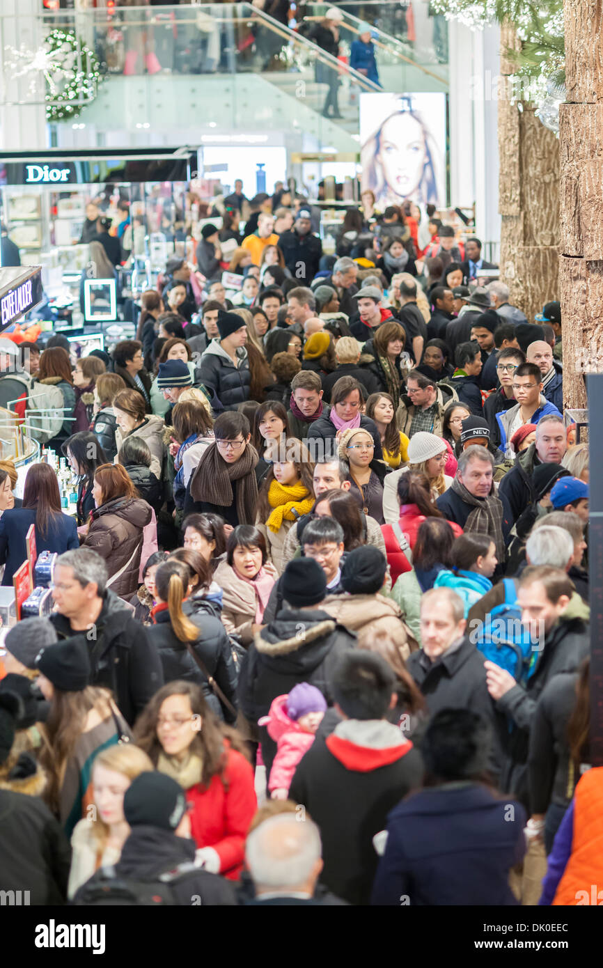 Shoppers in the Macy's Herald Square flagship store in New York looking