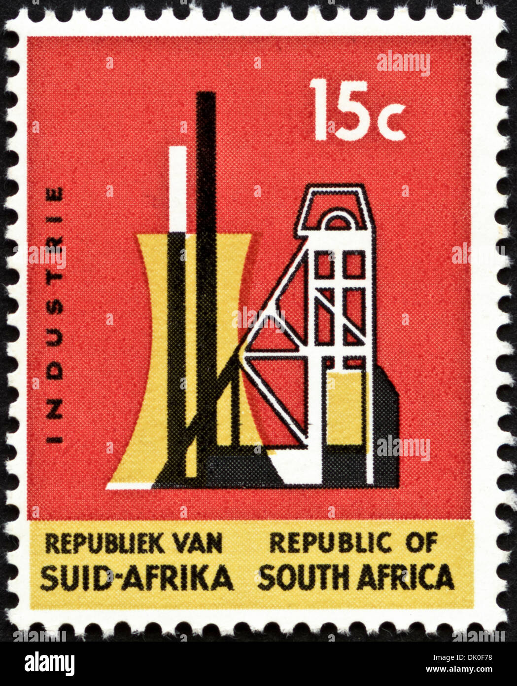 postage stamp Republic of South Africa 15c featuring Industry issued