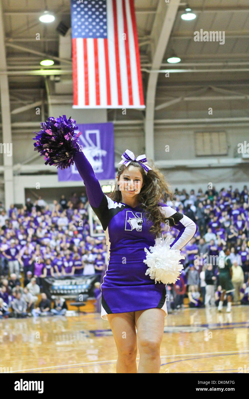 Jan. 3, 2011 - Evanston, Illinois, U.S - Northwestern cheerleader during  the NCAA basketball game between the Michigan State Spartans and the  Northwestern Wildcats at Welsh-Ryan Arena in Evanston, IL. Michigan State