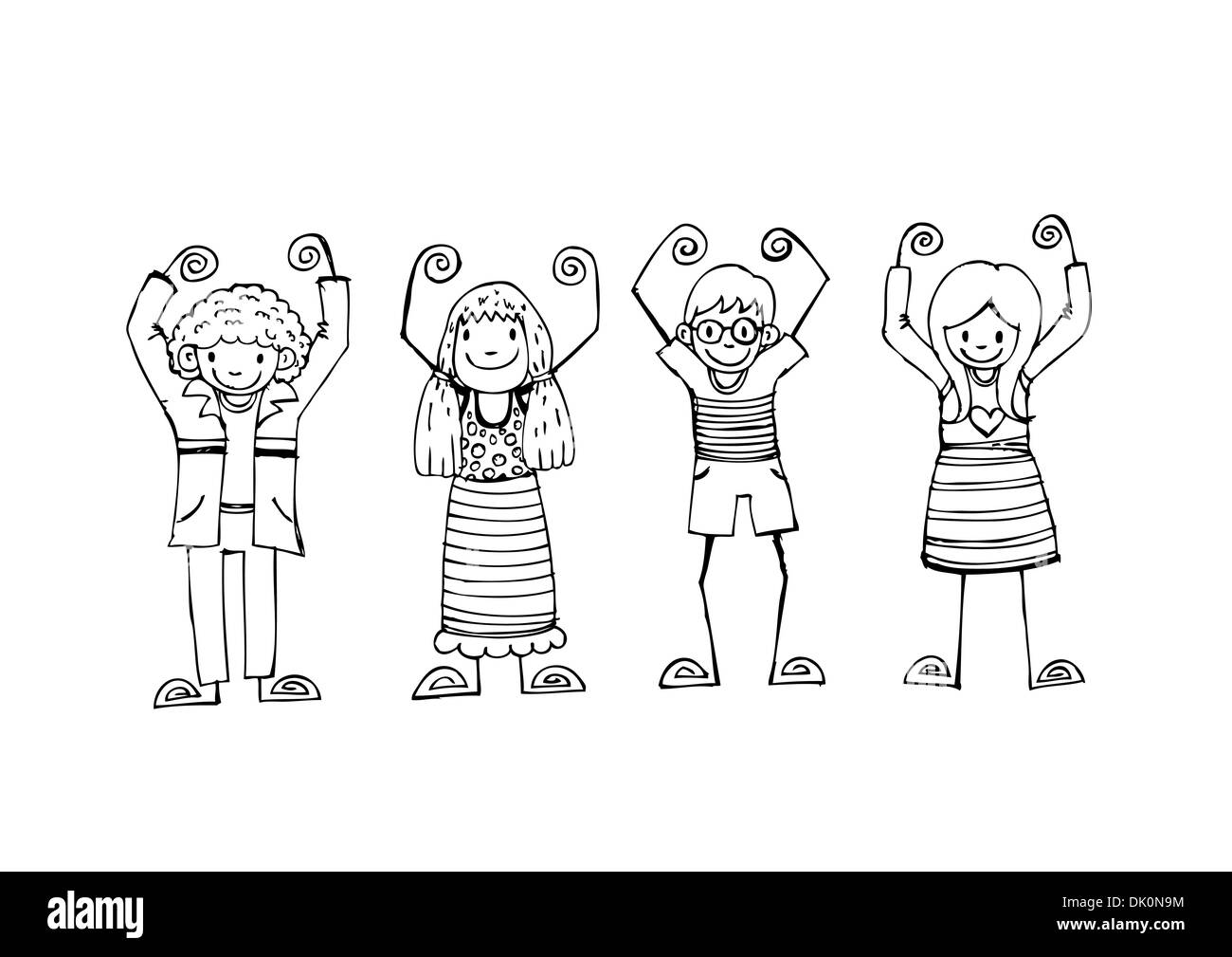 Cartoon teen boy Black and White Stock Photos & Images - Alamy