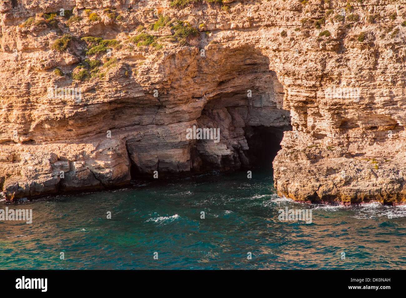 Sea Cave tunnel beautiful view Landscape in Tarhankut, Crimea, Ukraine Stock Photo