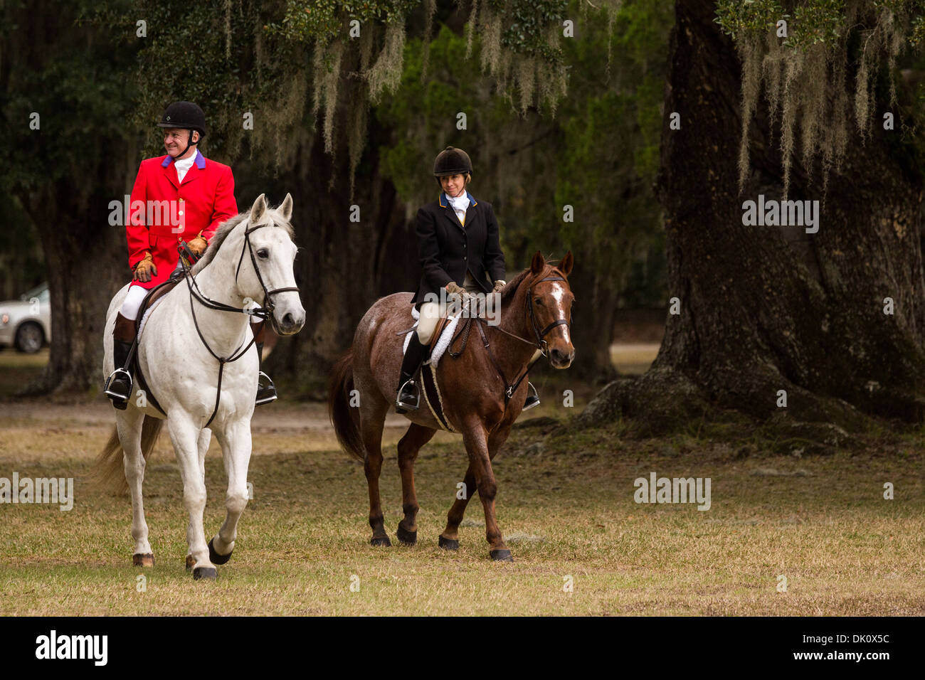 Middleton Hunt Riders in the fox hunt at Middleton Place Plantation in Charleston, SC ...
