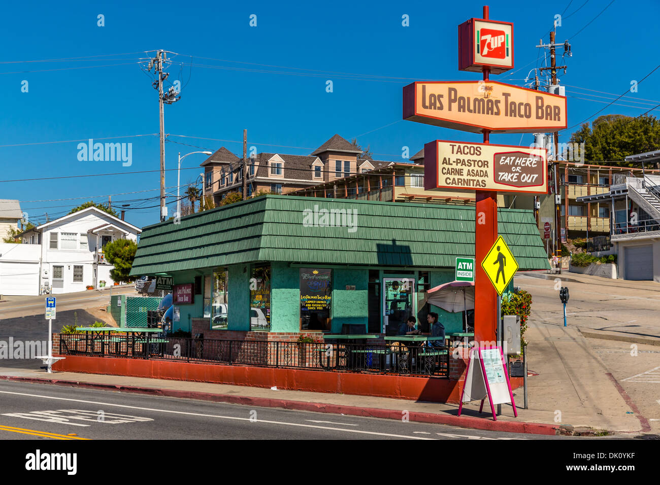 Taco Bar, Santa Cruz, California, USA Stock Photo