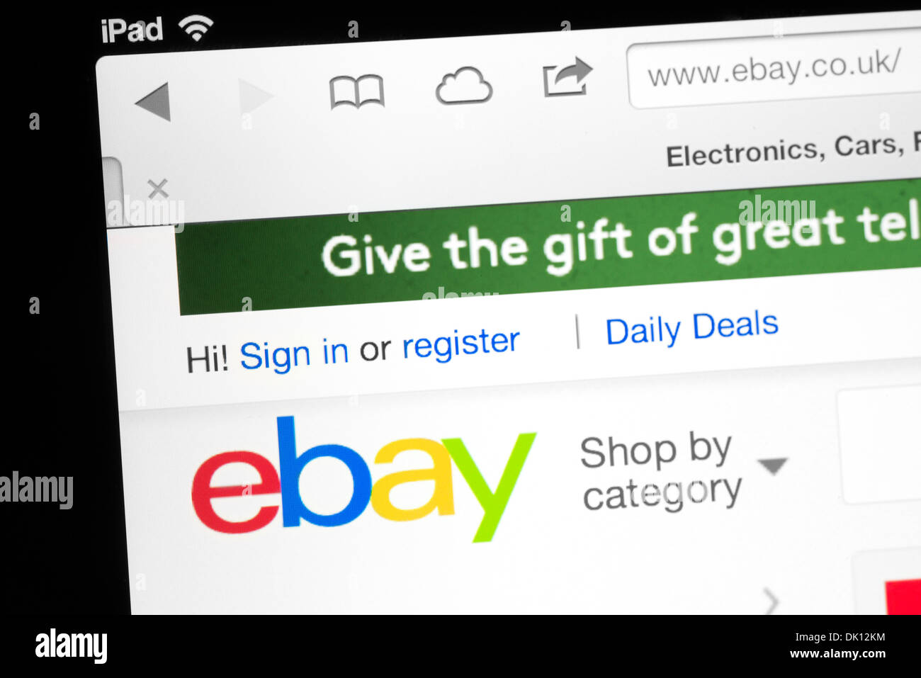 ebay home page on an iPad Stock Photo