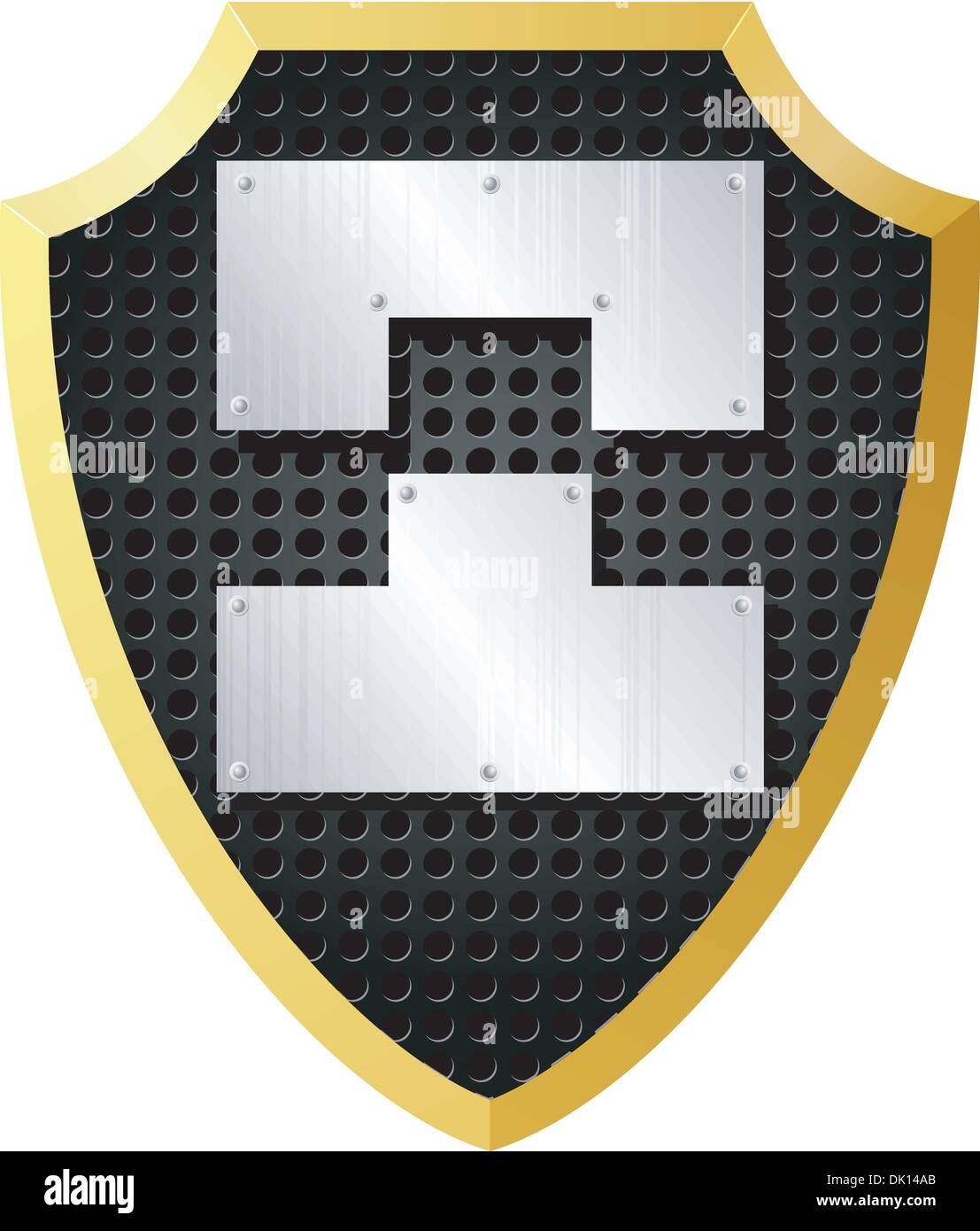 Vector illustration of a shield with metal pieces Stock Vector Image ...