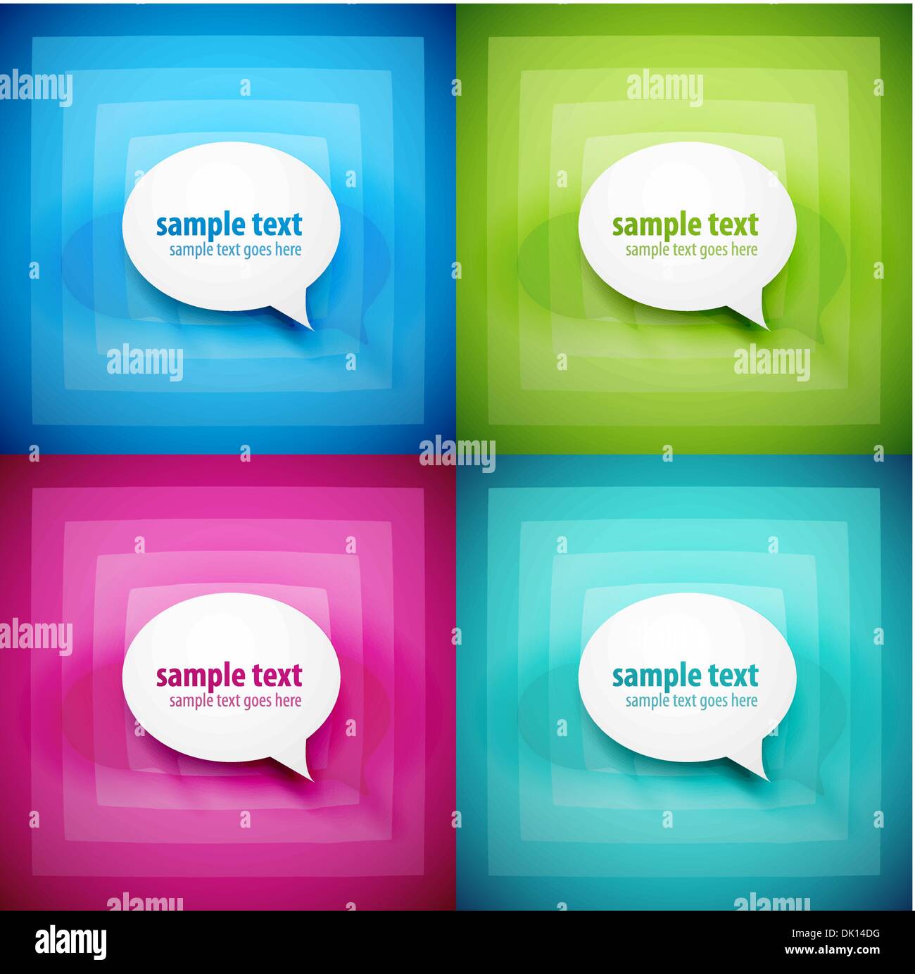 Set of paper speech bubbles on color light backgrounds Stock Vector ...