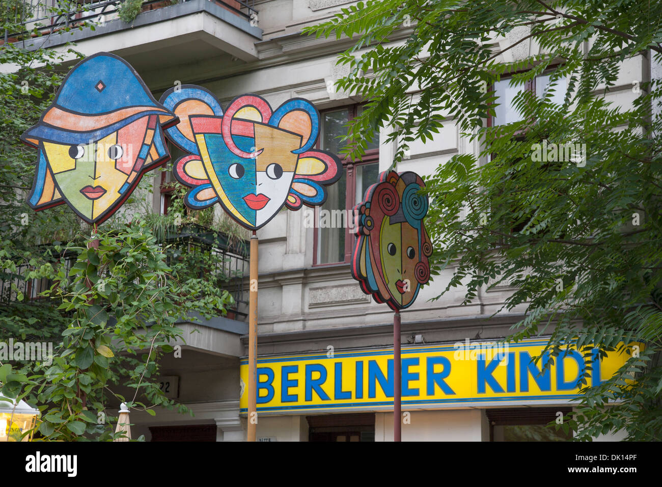 Old abandoned 'Berliner Kindl' sign outside a closed pub, Berlin