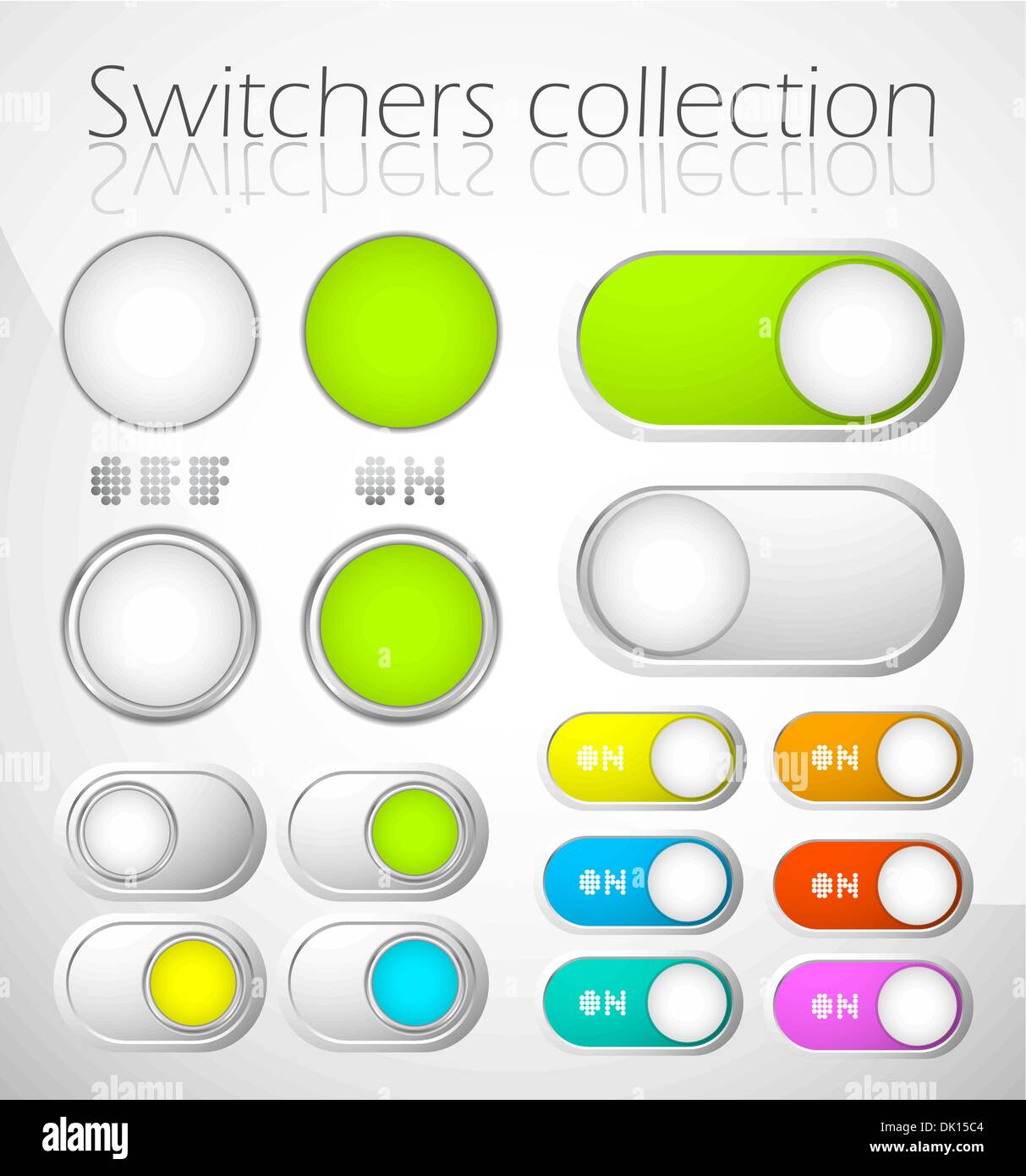 Set of metal on off switchers / sliders Stock Vector Image & Art - Alamy