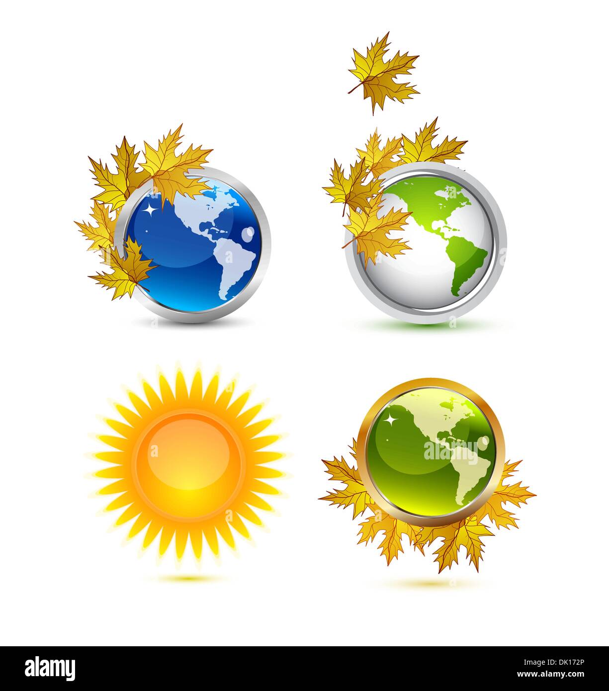 Vector autumn Earth globe seasonal concepts Stock Vector Image & Art